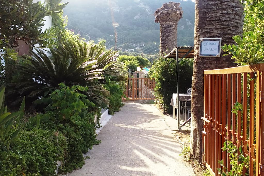 Gated entrance at garden level