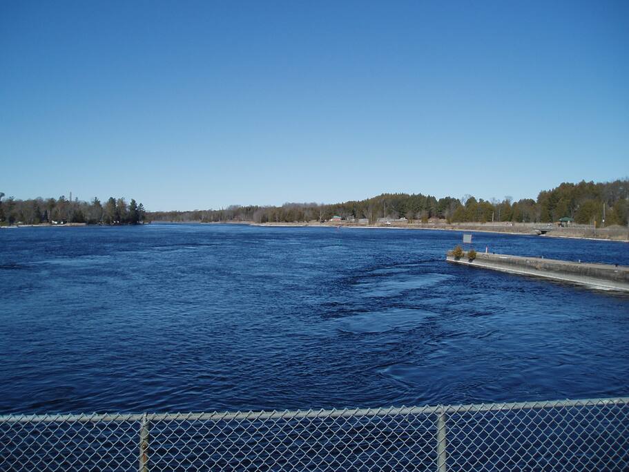 Primrose Lake looking north from Lock 25 Dam. The house is visible in the background.