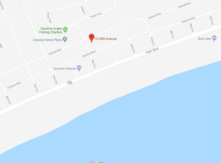 My address map - less than 0.1 miles to the beach