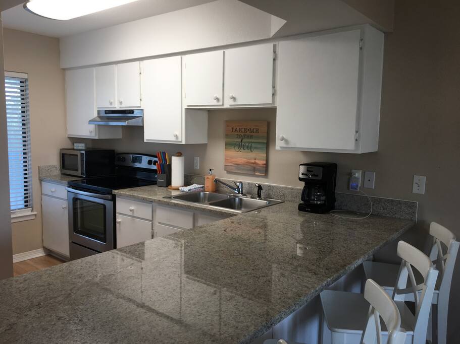 Kitchen is supplied with cooking accessories if you would like to cook.