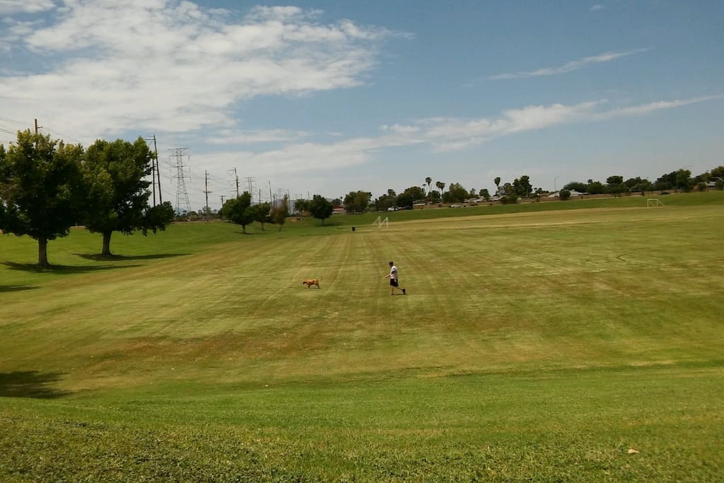 Huge Palo Verde park 3 minutes away to relax, jog, play golf, soccer, or basketball after a busy day