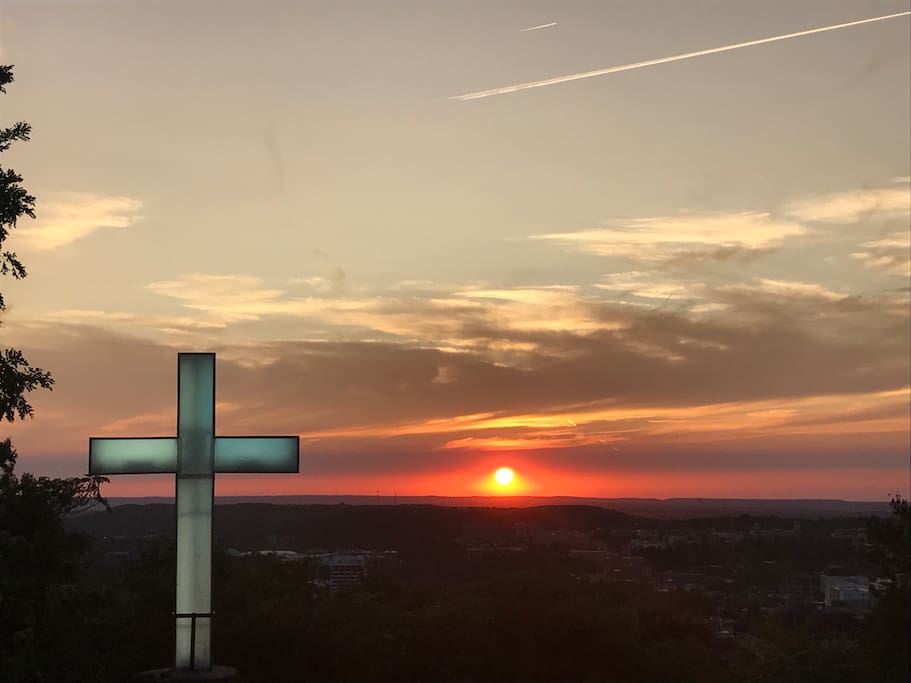 Mt. Sequoyah Cross, 1 minute walking distance from the house