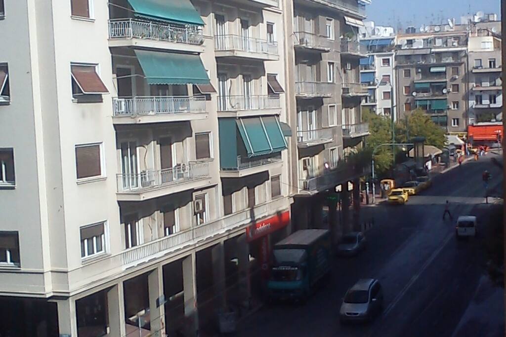 Balcony view of Patision
A major street and access to the city. Go out and explore Athens!