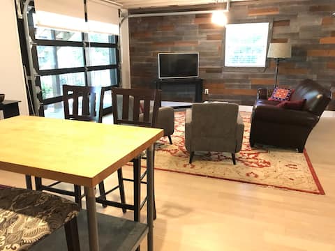 Industrial-Style Daylight Basement Studio Apt