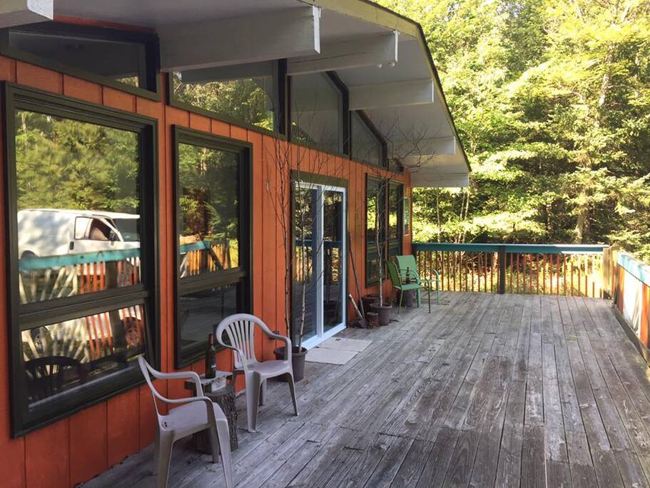 Large deck for sitting and watching the world go by...