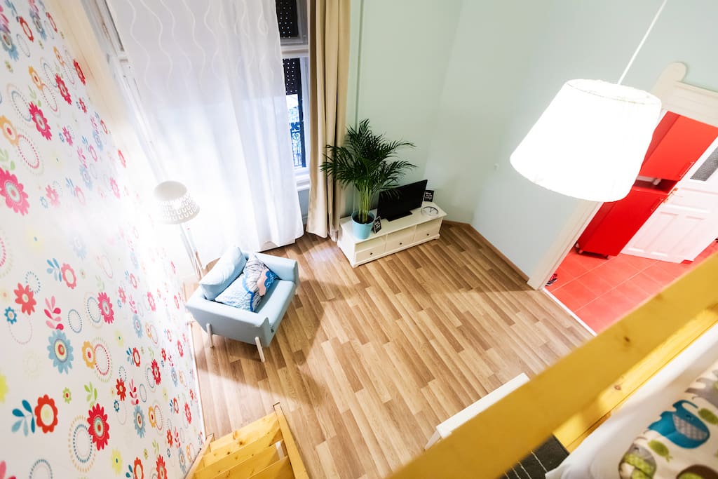 The living room from the top
