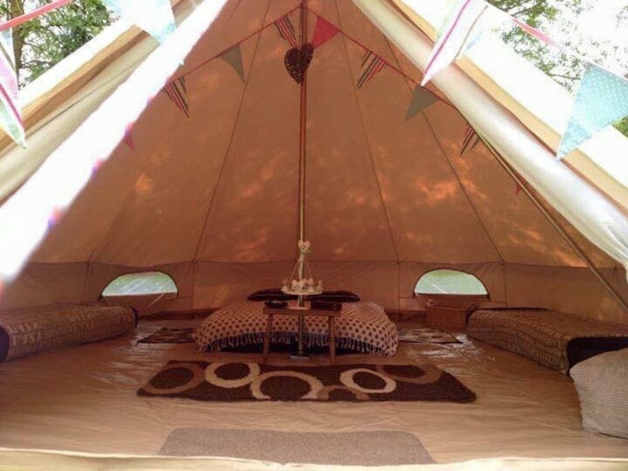 Beautifully decorated bell tents