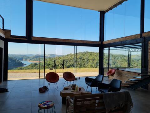 Glass House in Fogueira Dam,Jacuzzi