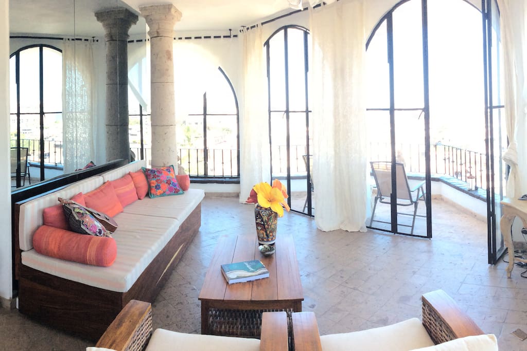 Floor to ceiling Spanish colonial windows