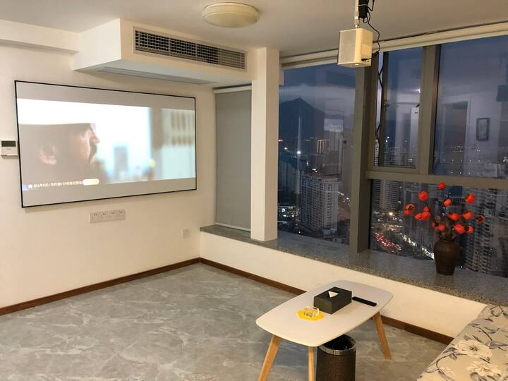 玺悦-简爱影院套房 上下杭 中亭街 市一医院 私人影院/投影设备近地铁1号线-达道地铁口