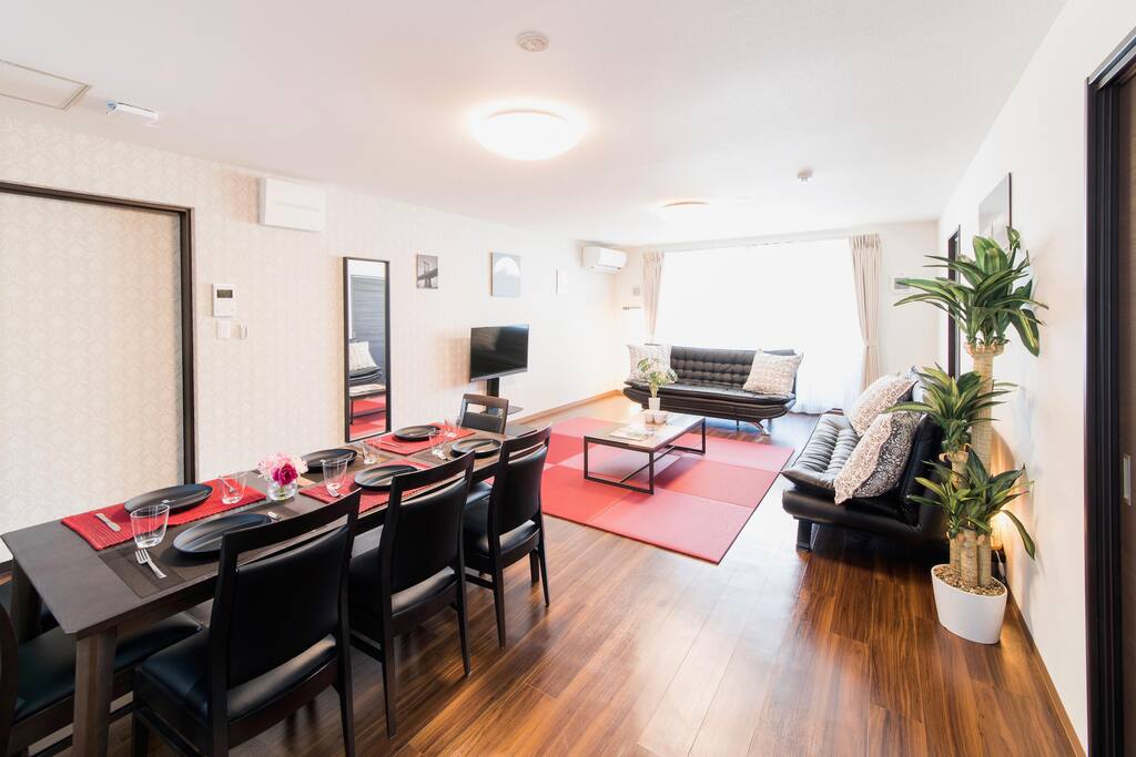 Large room! 110 square meters accommodation! 舒适的3BR房子