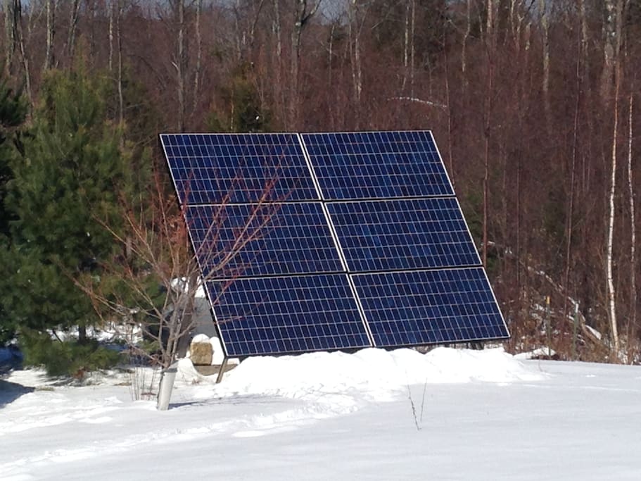 Solar panels in the snow