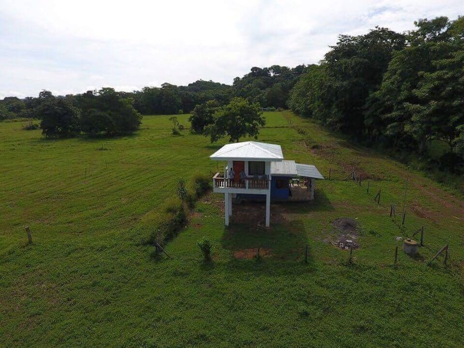 Tai Chi Costa Rica House viewed via drone from above...