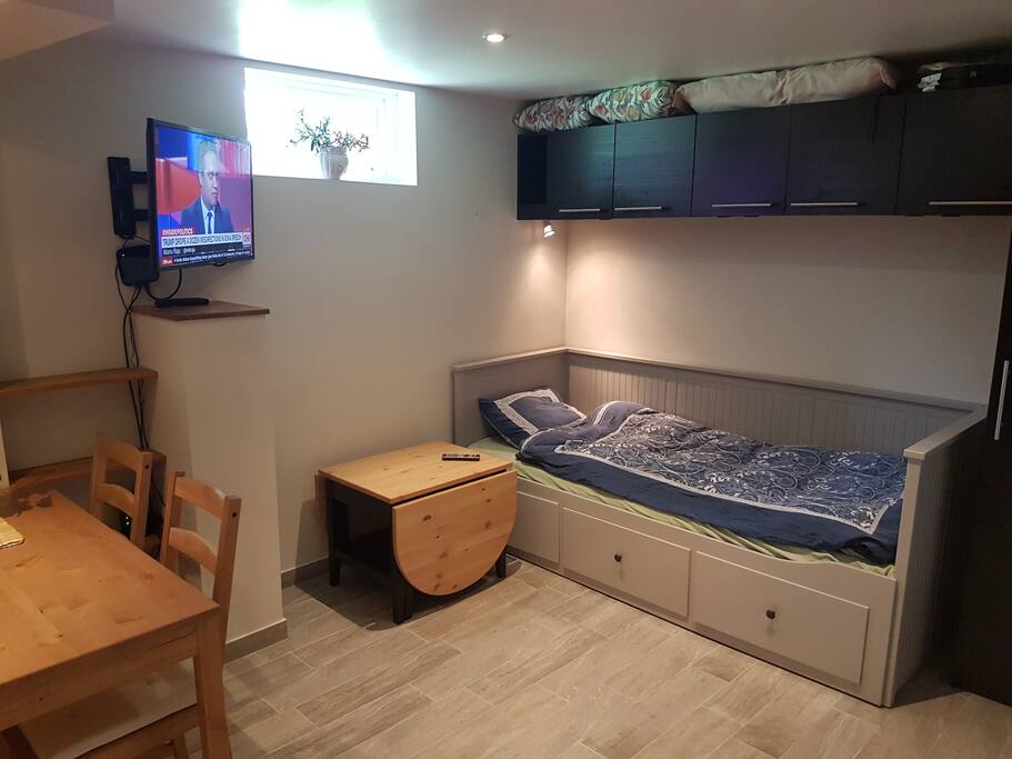 Bed is extendible to double bed.