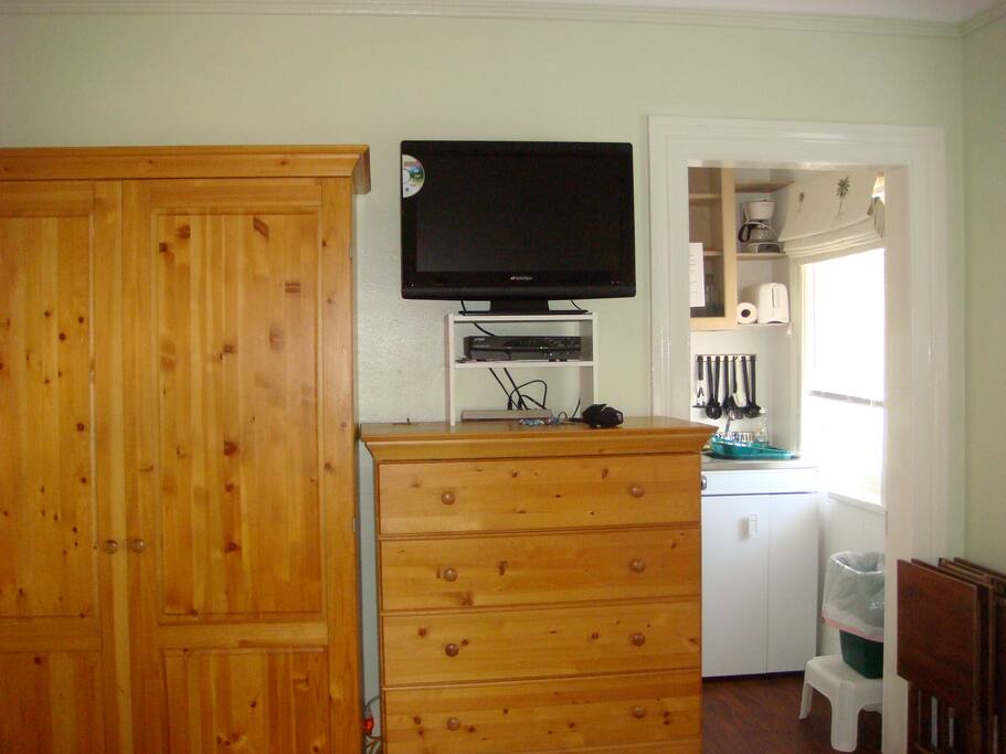 Closet and living area