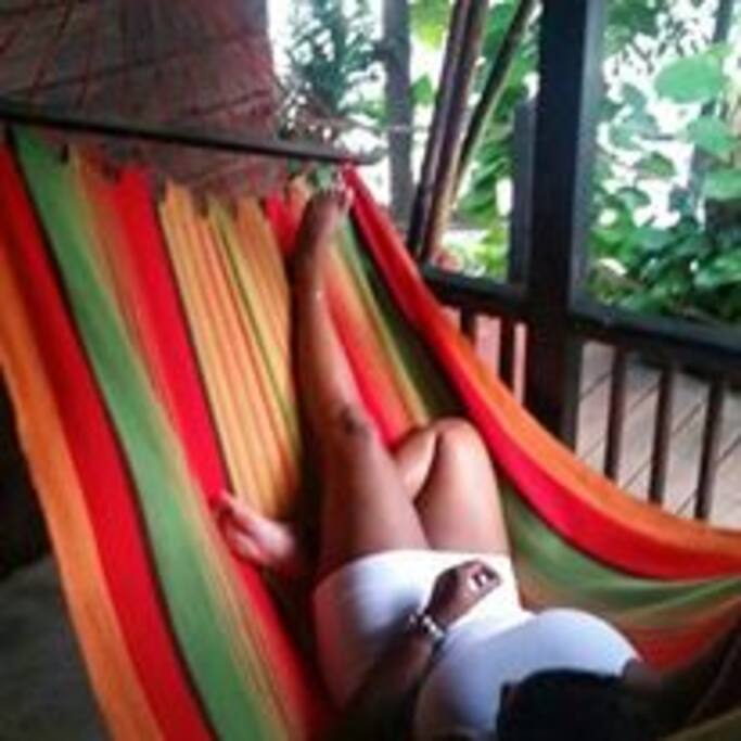 Relax in your cabin hammock