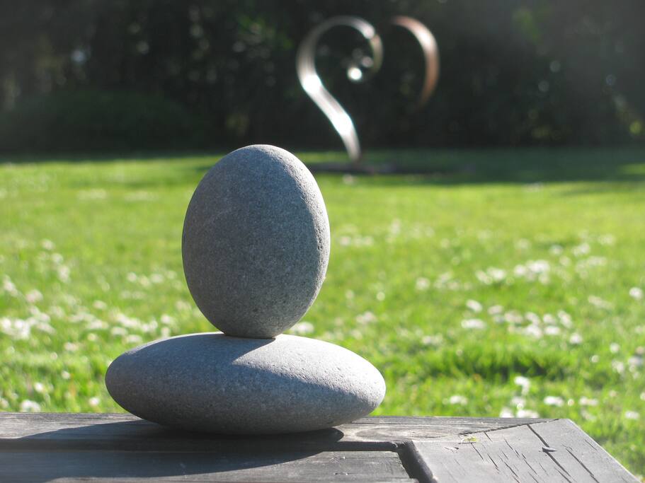 Our garden is full of our own crafted art.