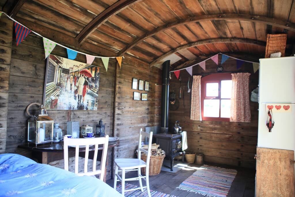 Dining area and wood burning stove