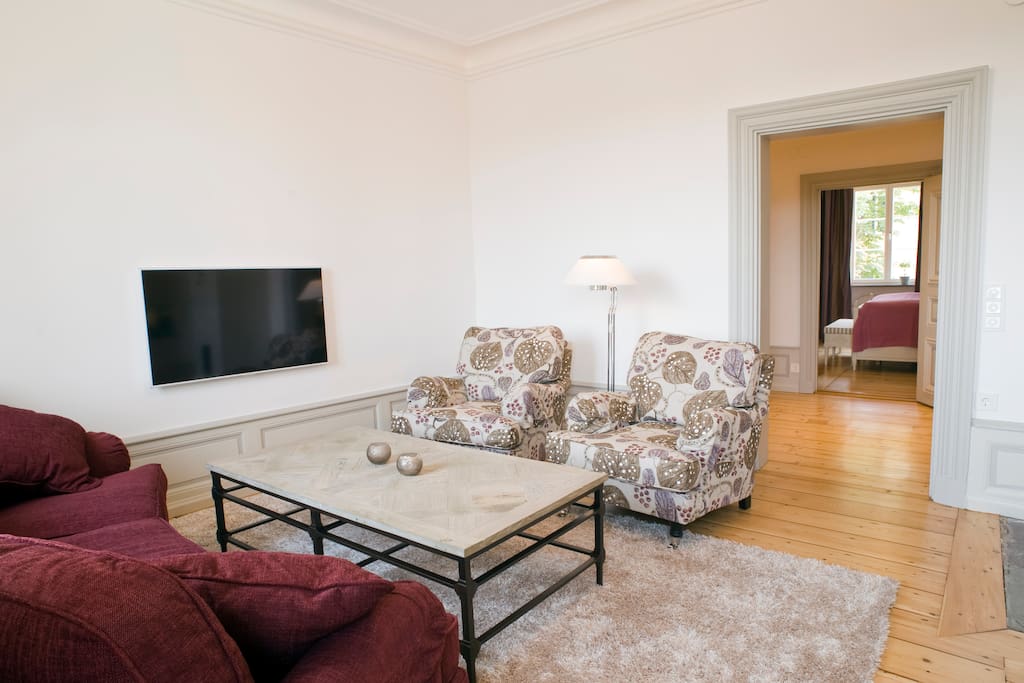 Seating area with flat screen TV