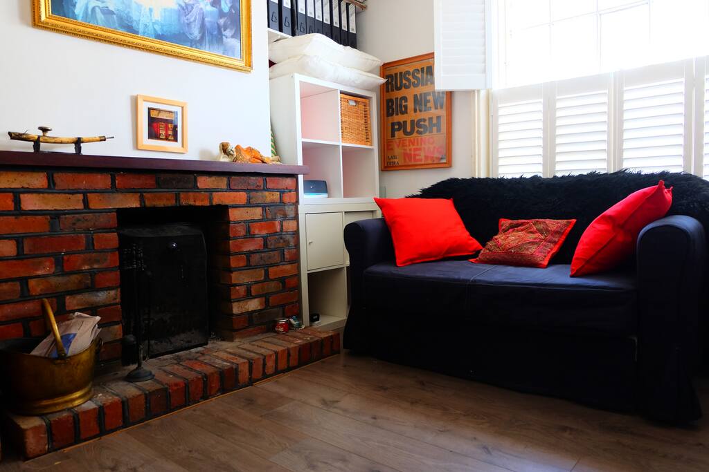 Working fireplace and a place to relax