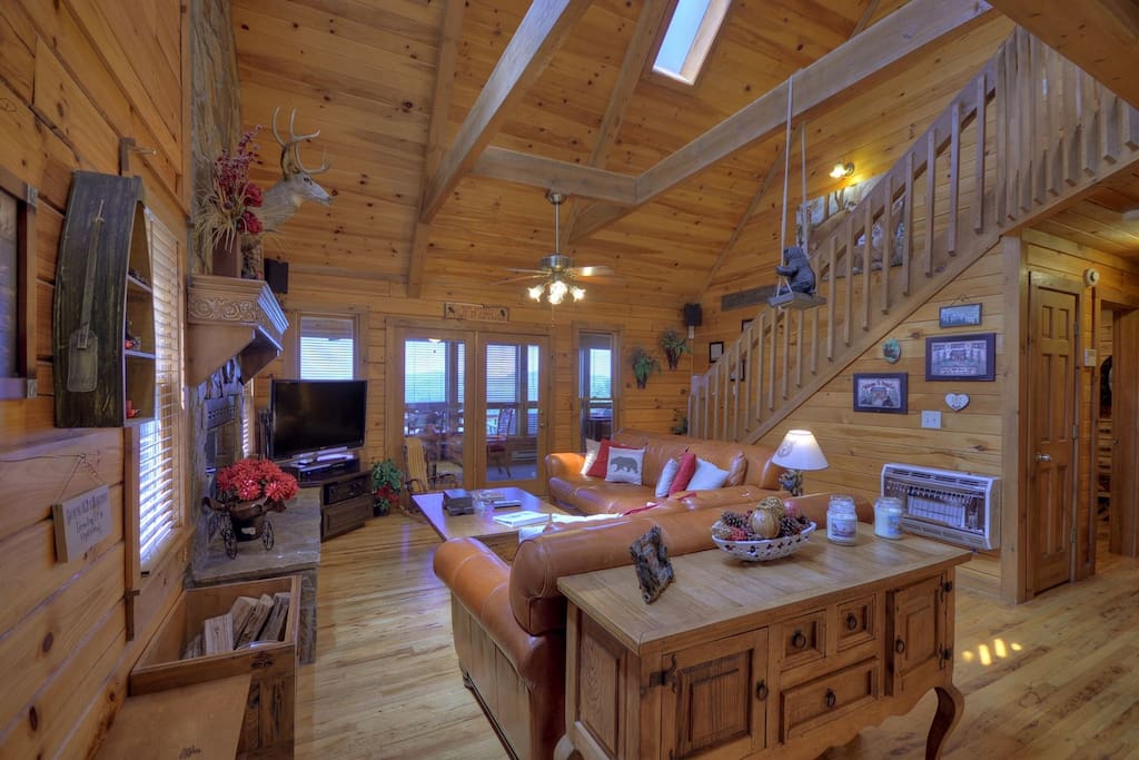 Living Room with Leather Furniture