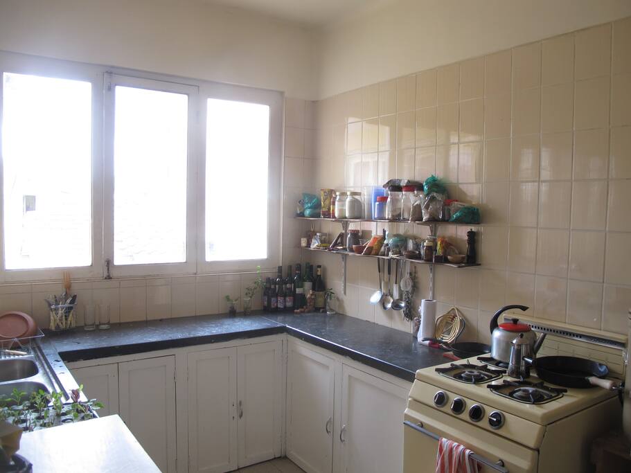 Kitchen! There is coffee here, and corn pancakes upon request.