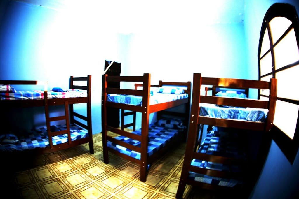 one of two rooms of six beds we have