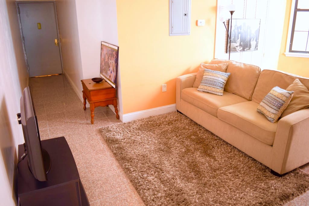 Full sofa bed in living room