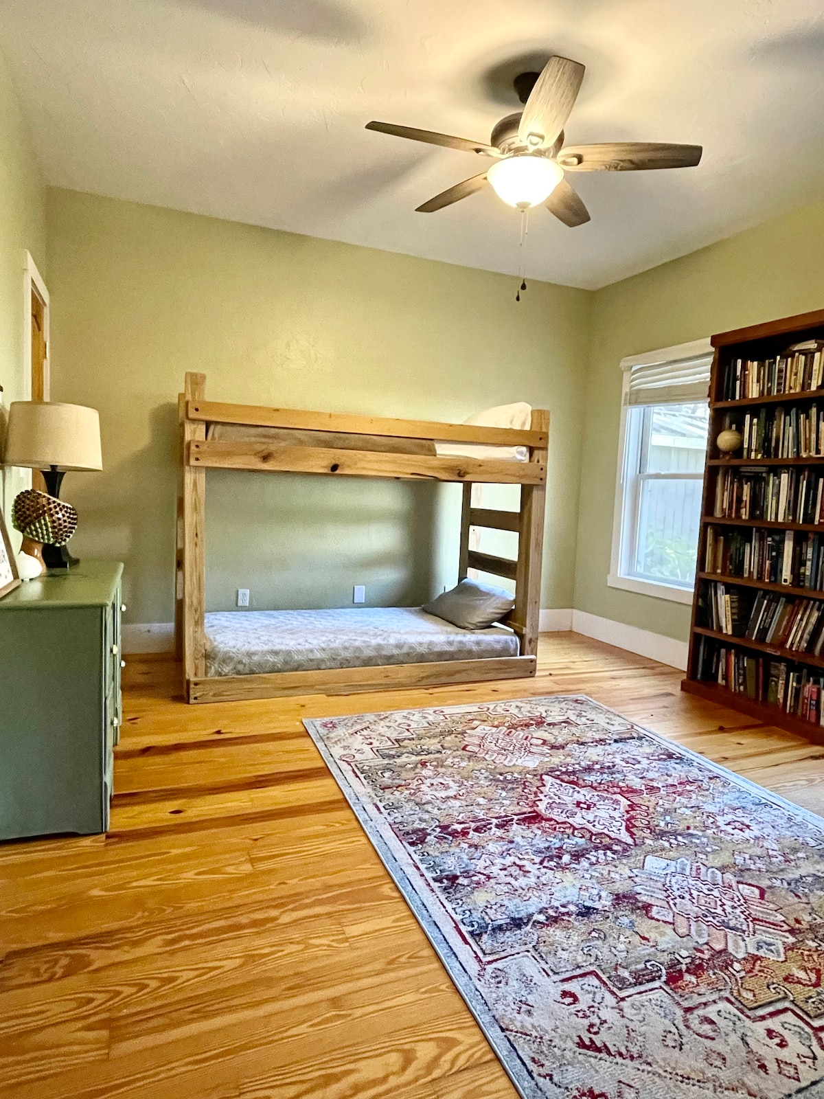 downstairs bunk room and library