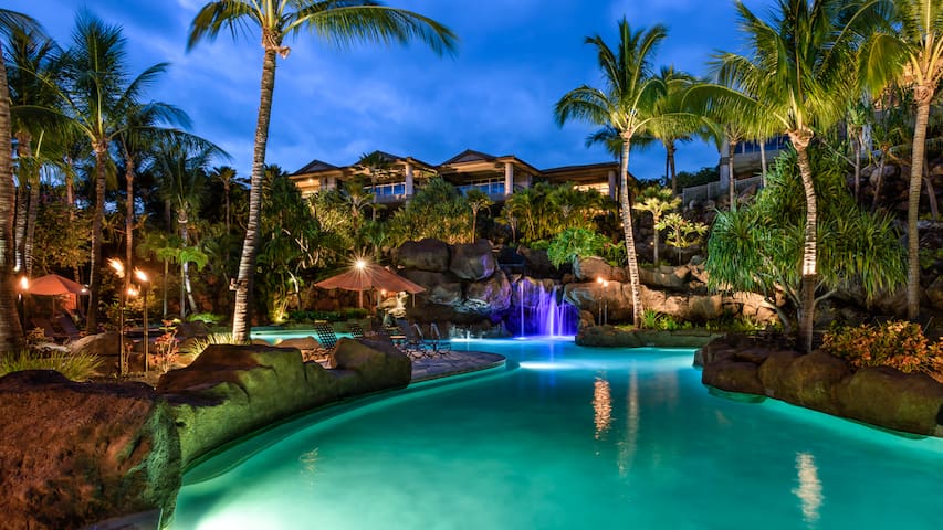 HO’OLEI DESIGNER VILLA24-4 AC WIFI BEACH POOL WALK