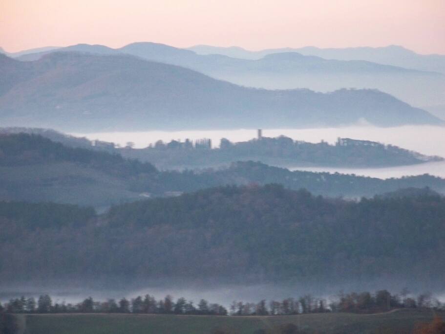 panoramic views all the way to Assisi