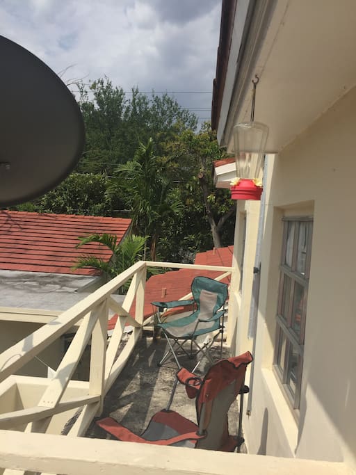 Balcony from bedroom facing Coral Gables quite and relaxing atmosphere