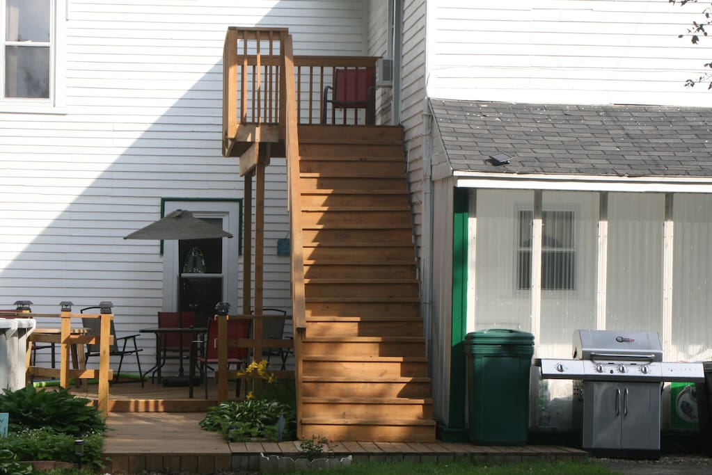 These are the stairs to your private entry and private deck