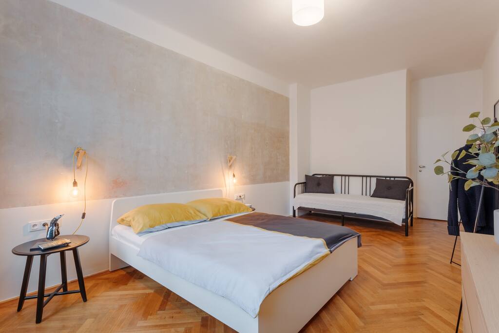 Beige bedroom wall