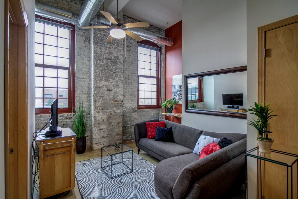 High ceilings, Tall windows, lots of light
