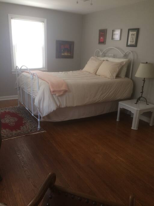 Master bedroom on second level with Queen Bed & two closets.