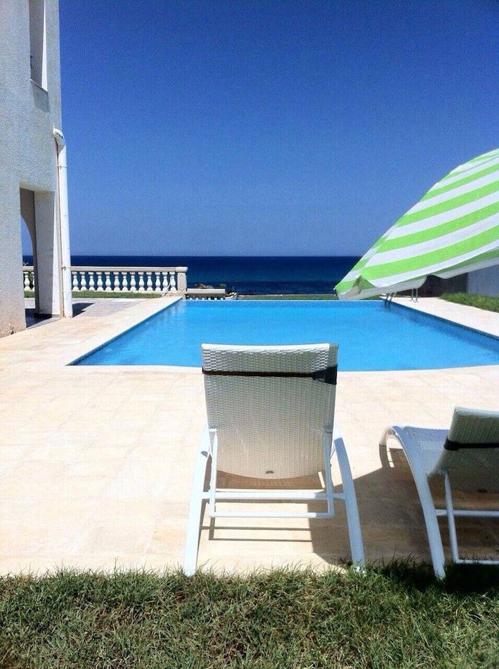 Sea Facing Beach House with Pool, Sounine, Bizerte Villas for Rent in Sounine, Bizerte