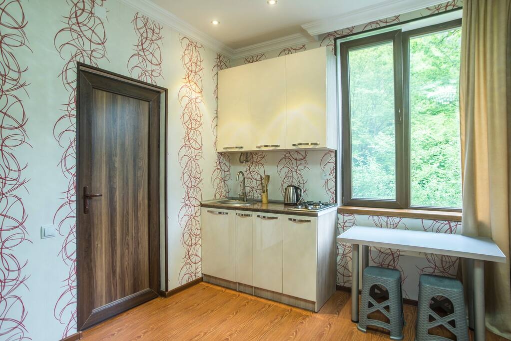kitchen and dining area