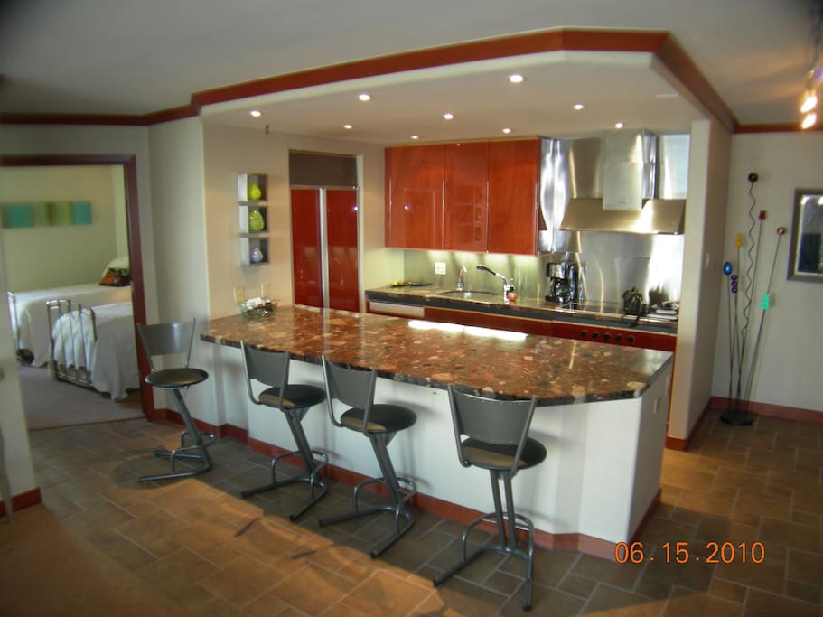 Kitchen with high end finishes and appliances