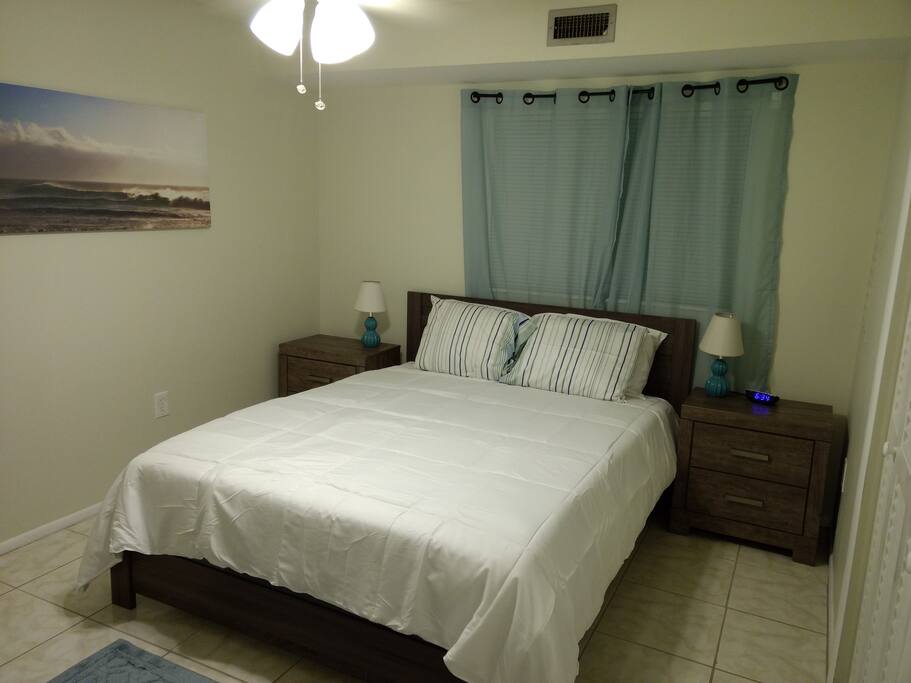 Very comfortable queen sized bed!