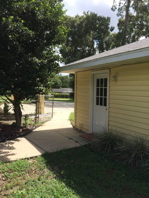 Private entrance to suite from driveway