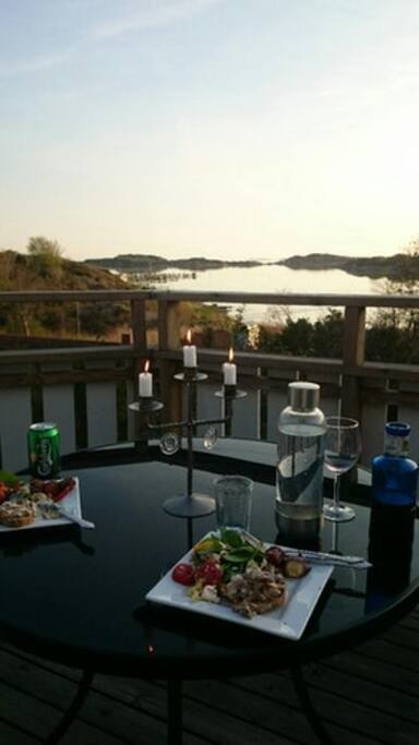 Enjoy a dinner from the terrace.