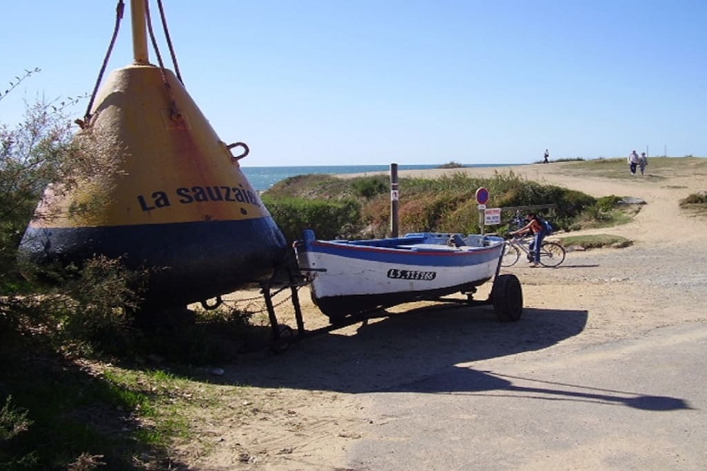La Sauzaise. Leading to the small slipway and sandy beach just 50mtrs from the Apartment.