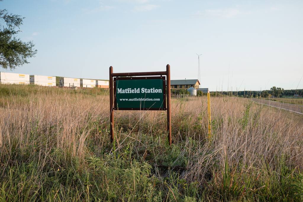 Road sign on Kansas Highway 177, the Flint Hills Scenic Byway.