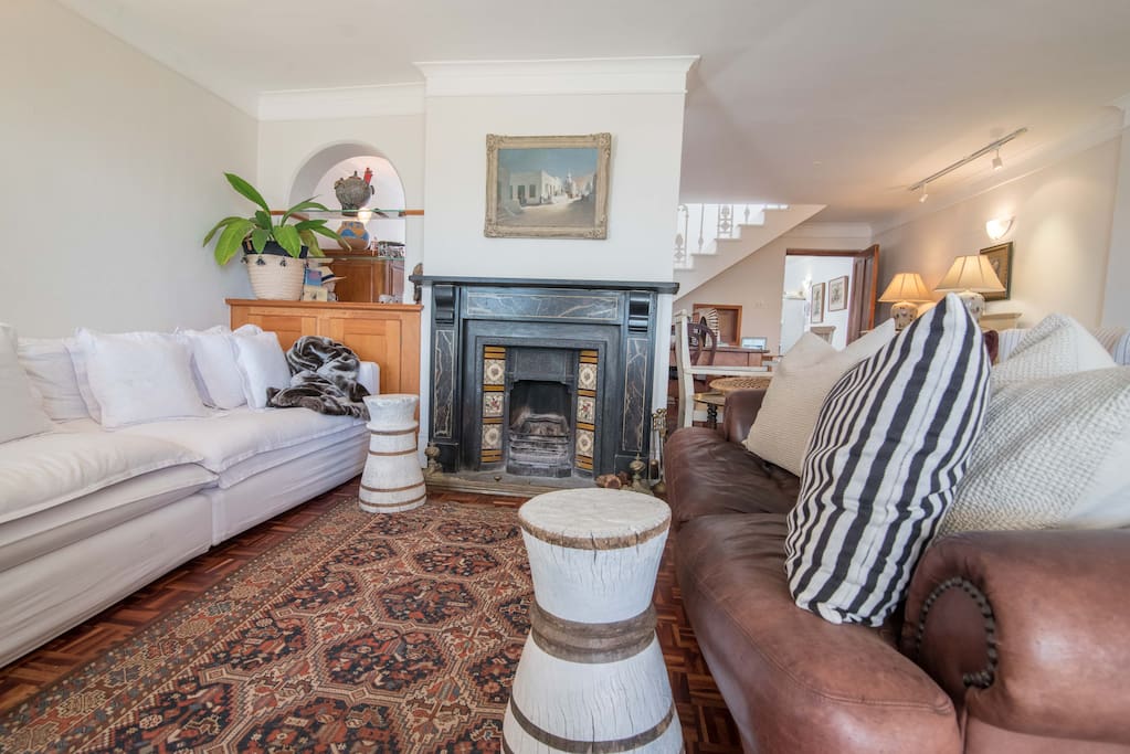 Relax in the lounge with comfy couches and a fireplace for chilly nights.
