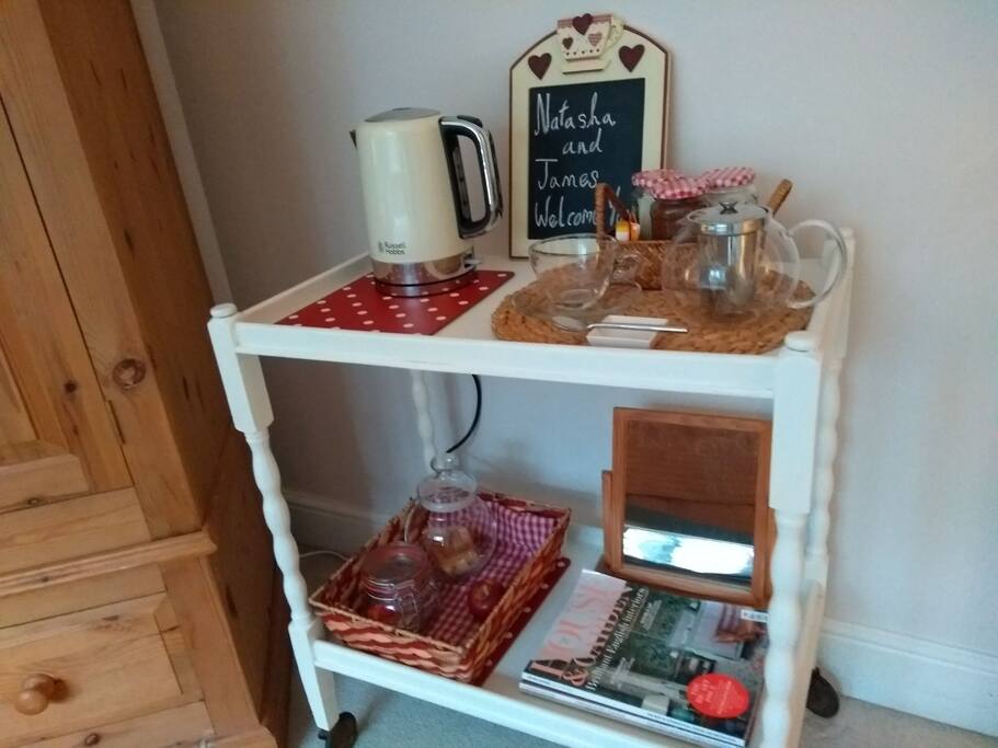 Complimentary tea, coffee and breakfast pastry to help you feel welcome!