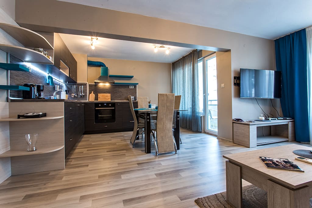 A look of the Kitchen and the dining table from the Living room