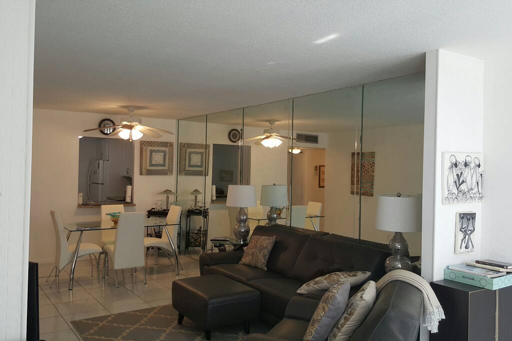 Living room and dining room view
