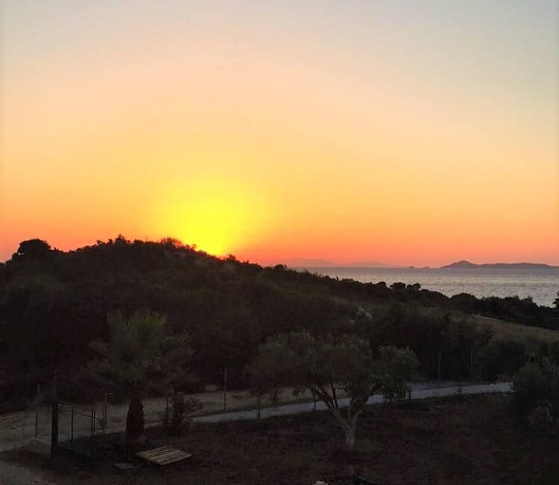 View of sunrise from villa