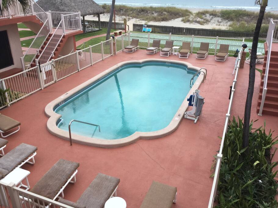 The ambient temperature pool below out balcony.
